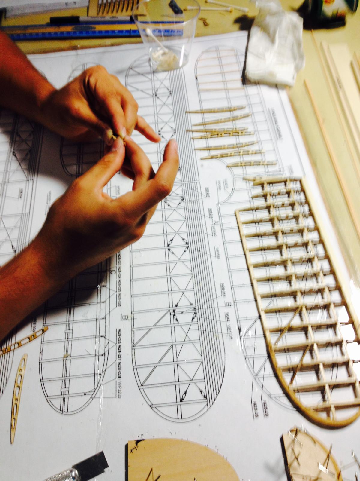 Nieuport 28 balsa wood rib construction over scale plans